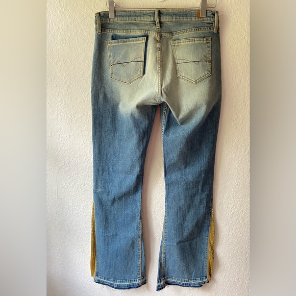 Vintage Allen B Y2k Festival Rave Flared Jeans Funky Pop Princess Gold VTG 32 - Picture 2 of 7